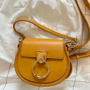 Chloé Tess Logo Embossed Ring Embellished Shoulder Bag